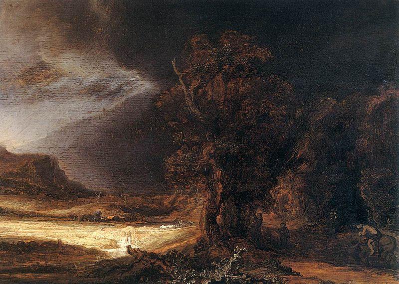 REMBRANDT Harmenszoon van Rijn Landscape with the Good Samaritan oil painting image